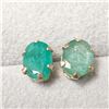 Image 1 : New 10K Yellow Gold Emerald(1.8ct)  Earrings