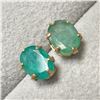 Image 2 : New 10K Yellow Gold Emerald(1.8ct)  Earrings