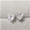 Image 1 : New 14K White Gold Cz Screwback  Earrings, Suggested Retail Value $260