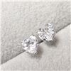 Image 2 : New 14K White Gold Cz Screwback  Earrings, Suggested Retail Value $260