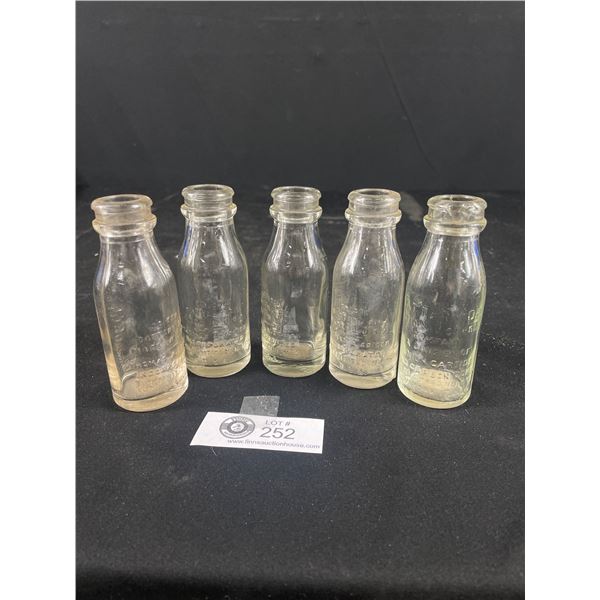 5 1920's Edison Battery Oil Bottles,Embossed,Each Approx. 4"Tall