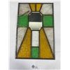 Image 1 : Antique Stained Glass Mirror, Very Fragile,Approx. 10"x15",Needs Re-Soldering