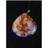Image 2 : Unique Lace Agate Stone Pendant w/Black Cord String Necklace