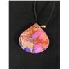 Image 3 : Unique Lace Agate Stone Pendant w/Black Cord String Necklace