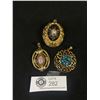 Image 1 : 3 Vjintage Gold Guilded Pendants, One Is Hinged Locket