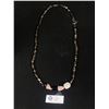 Image 1 : Great Extra Length Semi Precious Stone Bead Necklace w/Sterling Silver Toggle & Signed