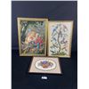 Image 1 : 3 Nicely Done Framed Needle Point, 1 w/out Glass