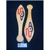 Image 1 : First Nations Small Wooden Painted Paddle Pair