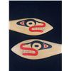 Image 2 : First Nations Small Wooden Painted Paddle Pair