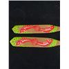Image 2 : First Nations Small Wooden Painted Paddle Pair