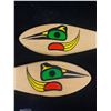 Image 2 : First Nations Small Wooden Painted Paddle Pair