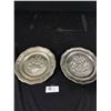 Image 1 : 2 Vintage Coat Of Arms Pewter Plates