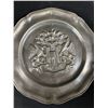 Image 3 : 2 Vintage Coat Of Arms Pewter Plates