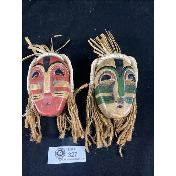 2 Vintage 7  Tall Decorative Masks