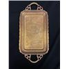 Image 2 : 2 Vintage Nicely Engraved Brass Serving Trays