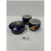 Image 1 : Nice Hand Painted Blue Trinket Box +24k Gold Rimmed Cups