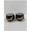 Image 2 : Nice Hand Painted Blue Trinket Box +24k Gold Rimmed Cups
