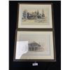 Image 1 : 2 Vintage Framed 20 x 16" Signed Pencil Drawings of Chilliwack Buildings