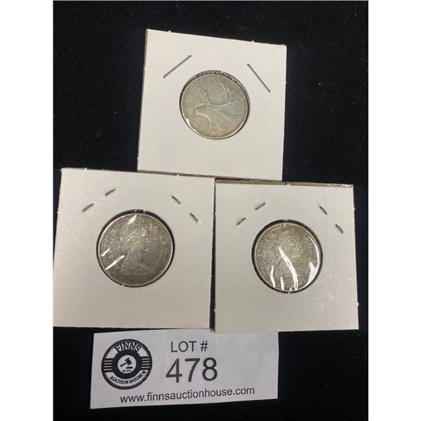 Lot of 3 Canadian Silver Quarters