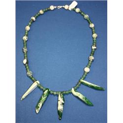 Green Serpentine/Jasper/Coral necklace