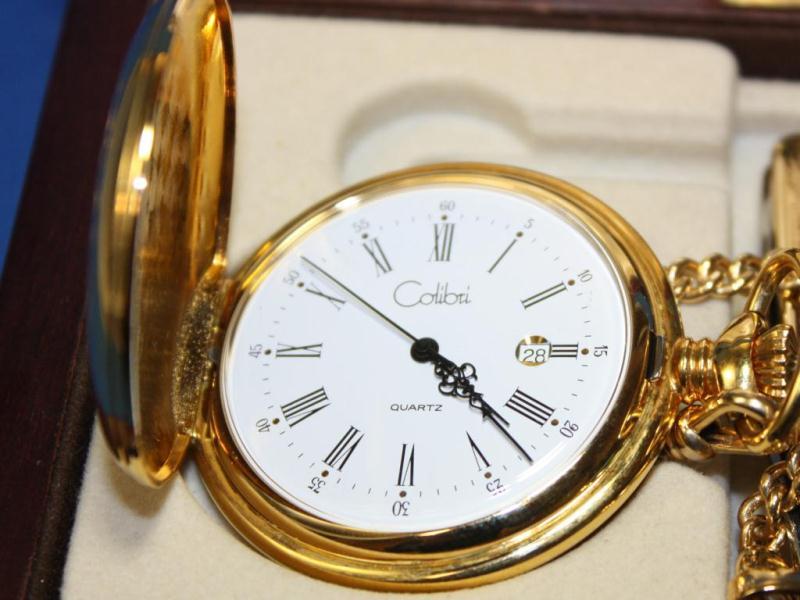 Colibri Quartz Pocket & Knife Watch Wood Box