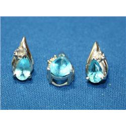 3.00Ctw AAA Blue Topaz & Diamond Set
