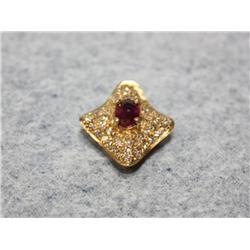 1.00Ctw AAA Burmese Ruby & Diamonds Pendant