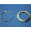 Image 1 : 2 Baby Bracelets- 14k Solid Gold-Ming Jade Bangle