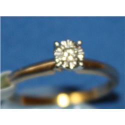 14k .10ctw Diamond Solitaire Ring 2.2gr
