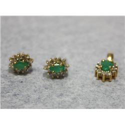 2.00Ctw AAA Colombian Emerald & Diamond Set
