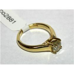 14K Yellow Gold & Solitaire Diamond Ring