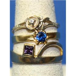 AAA Chatham Sapphires,Amethyst & Diamond Ladies Ri