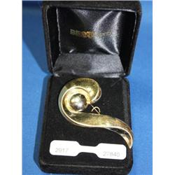 14k Art Deco Lucca Genova Designer Brooch 9.3gr