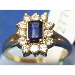 1.00Ctw AAA Cashmere Sapphires & Diamond Ring