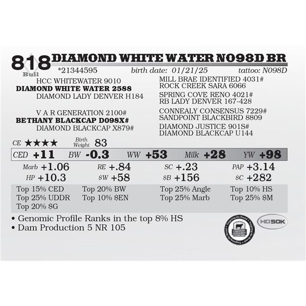 Diamond White Water N098D BR