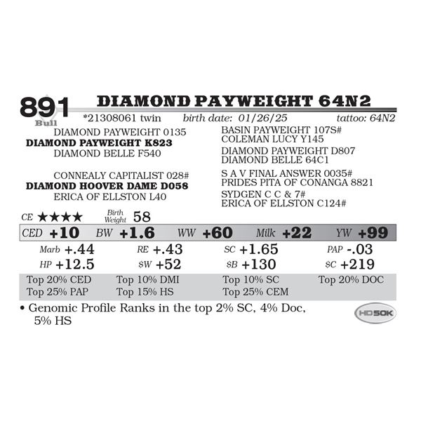 Diamond Payweight 64N2