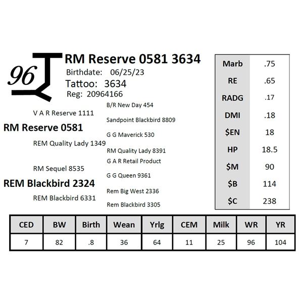 RM Reserve 0581 3634