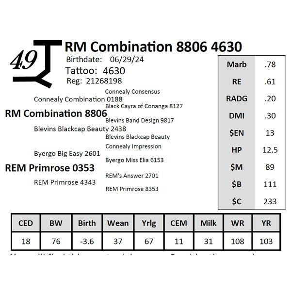 RM Combination 8806 4630
