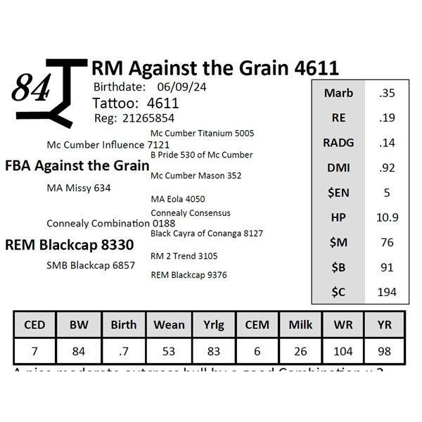 RM Against the Grain 4611