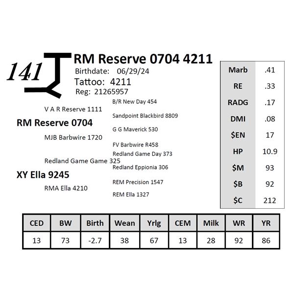 RM Reserve 0704 4211