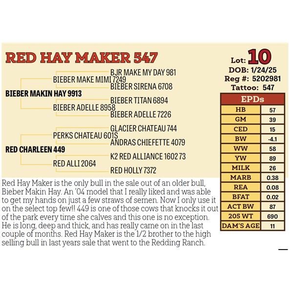 RED HAY MAKER 547