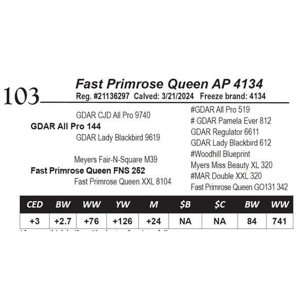 Fast Primrose Queen AP 4134