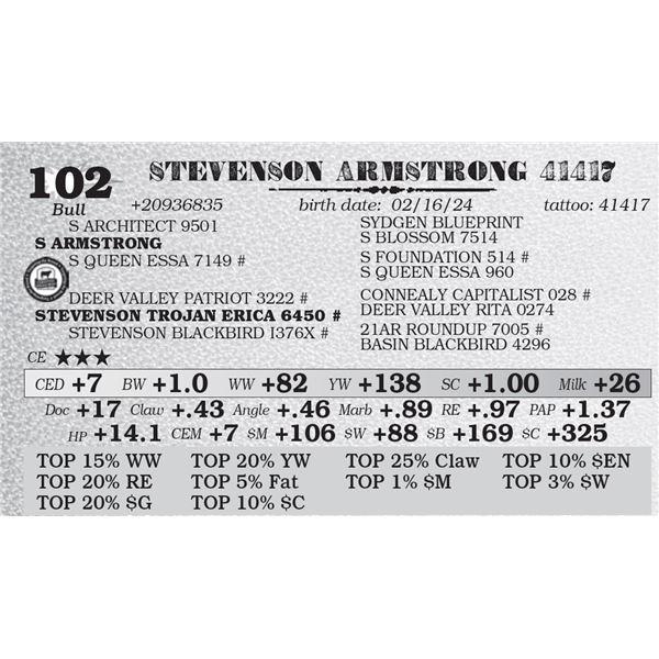 STEVENSON ARMSTRONG 41417