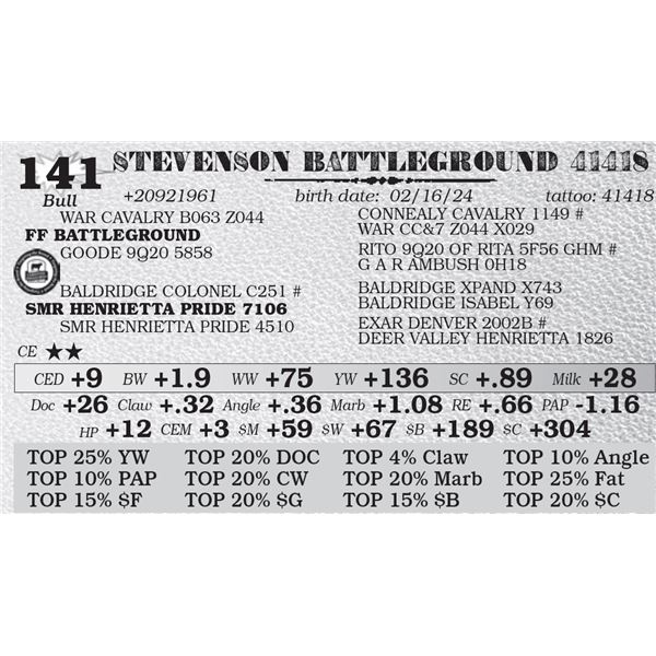 STEVENSON BATTLEGROUND 41418