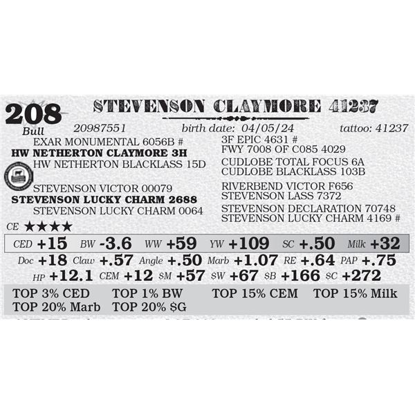 STEVENSON CLAYMORE 41237