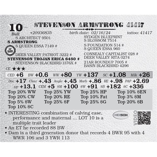 STEVENSON ARMSTRONG 41417