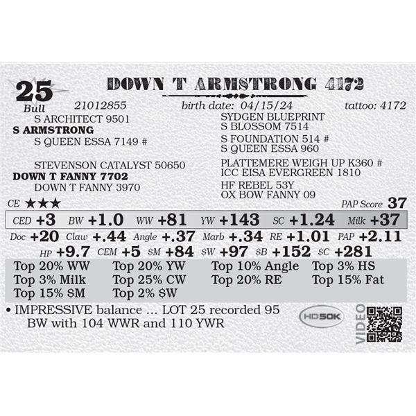 DOWN T ARMSTRONG 4172