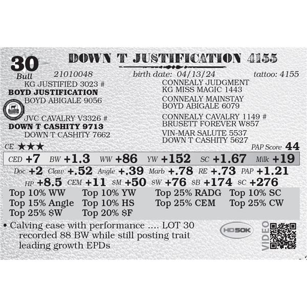 DOWN T JUSTIFICATION 4155
