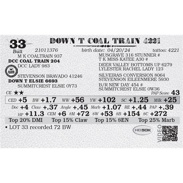 DOWN T COAL TRAIN 4221