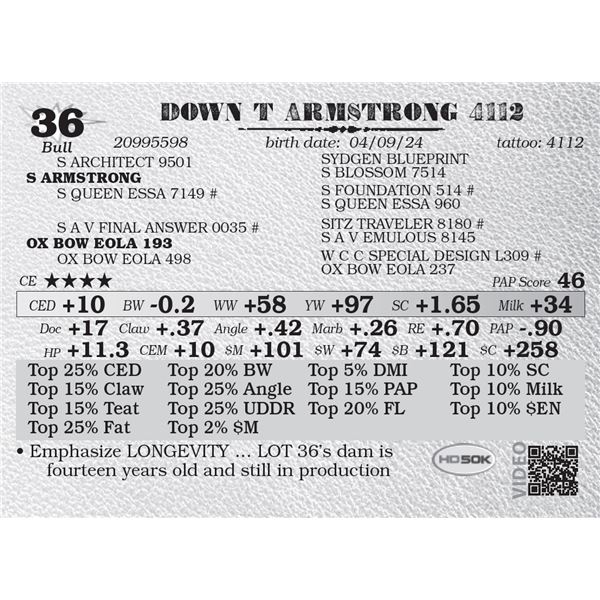 DOWN T ARMSTRONG 4112